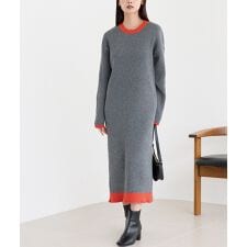 ラビアンジェ(LAVEANGE)の配色ニットワンピース