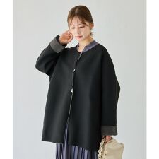 ラビアンジェ(LAVEANGE)のダブルジップノーカラージャケット