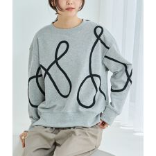 コード刺繍スウェットプルオーバー