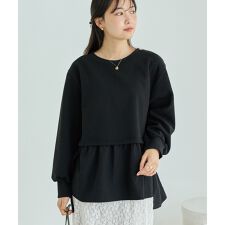 メルトンタッチ異素材ドッキングプルオーバー