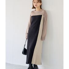 ラビアンジェ(LAVEANGE)の【洗える】カラーブロッキングニットワンピース
