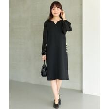 パールボタンツイードワンピース