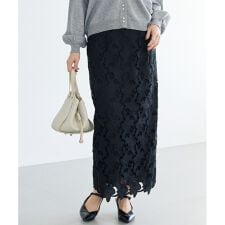 刺繍レースナロースカート