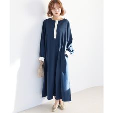 バイカラージョーゼットワンピース