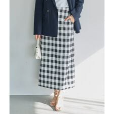 【洗える】ギンガムチェックナロースカート