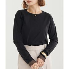 袖チュール切替プルオーバー