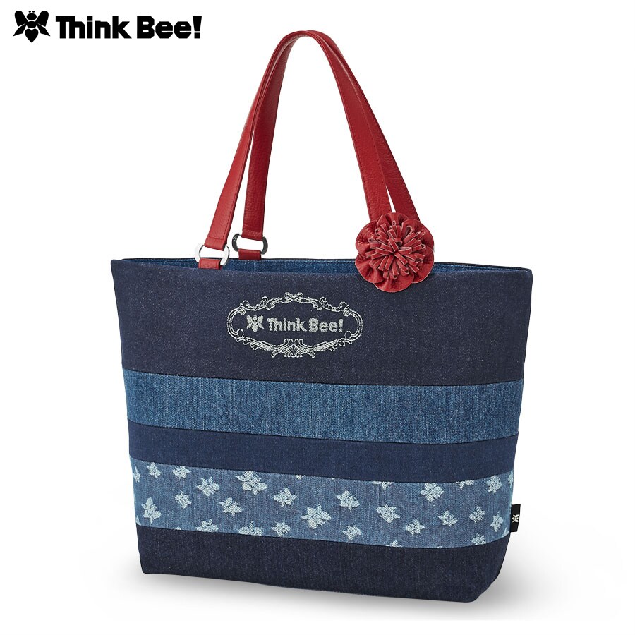 ◆Think Bee!◆ デニム柄　トートバッグ