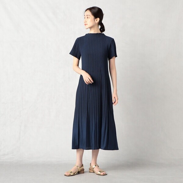 米沢織り ジャガードプリーツ調ドレス | コムサマチュア(Comme