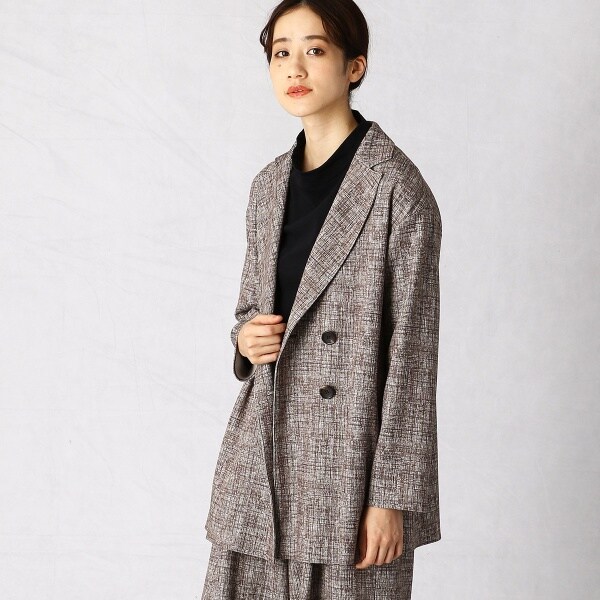 Amok ダブルブレストジャケット パンツ　セットアップ ダブルブレストテーラードジャケット(セットアップ可能)、ツータック