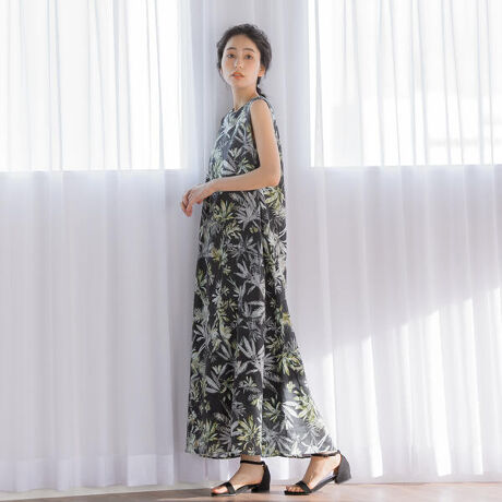 リネントロピカルリーフワンピース ドロワットロートレアモン Droite Lautreamont ファッション通販 マルイウェブチャネル Cb001 742 04 01