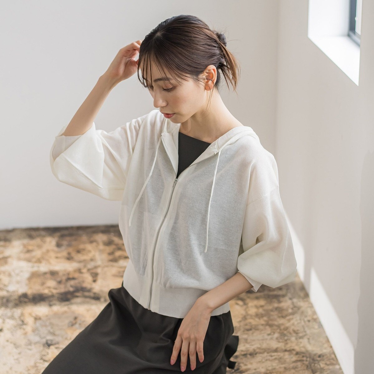 Droite lautreamont / ドロワットロートレアモン シアーパーカー≪手洗い可能≫ シアーパーカー≪手洗い可能≫ | ドロワットロートレアモン