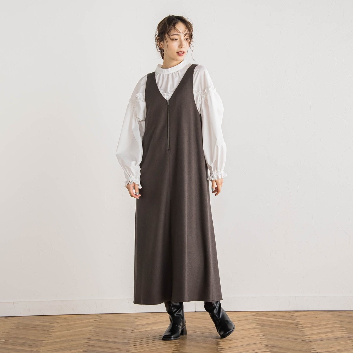 ドロワットロートレアモン ピンヘッドプレスウォームジャンスカ≪手洗い可能≫ T/Rピンヘッドプレスウォームジャンスカ2≪手洗い可能