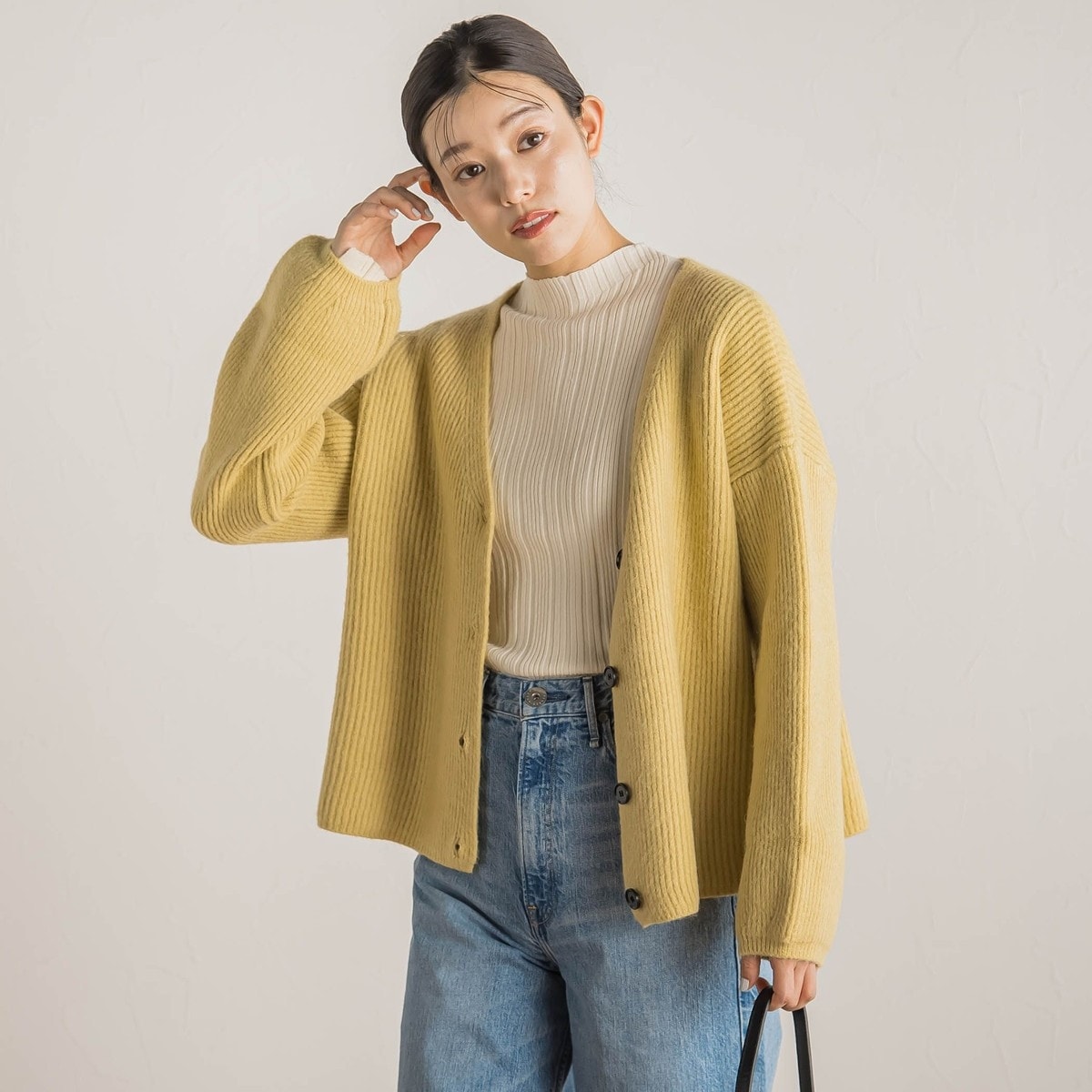 Droite lautreamont / ドロワットロートレアモン 【WEB限定】片畦Vネックカーデ≪手洗い可能≫ ドロワット ロートレアモン Droite lautreamont 【WEB限定】片畦