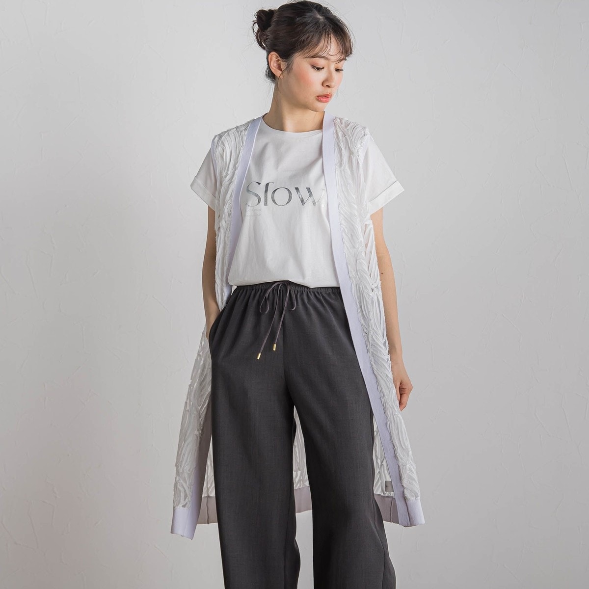 ドロワットロートレアモン（Droite lautreamont）/刺繍レースジレ≪手洗い可能≫ 刺繍レースジレ≪手洗い可能≫ | ドロワットロートレアモン(Droite