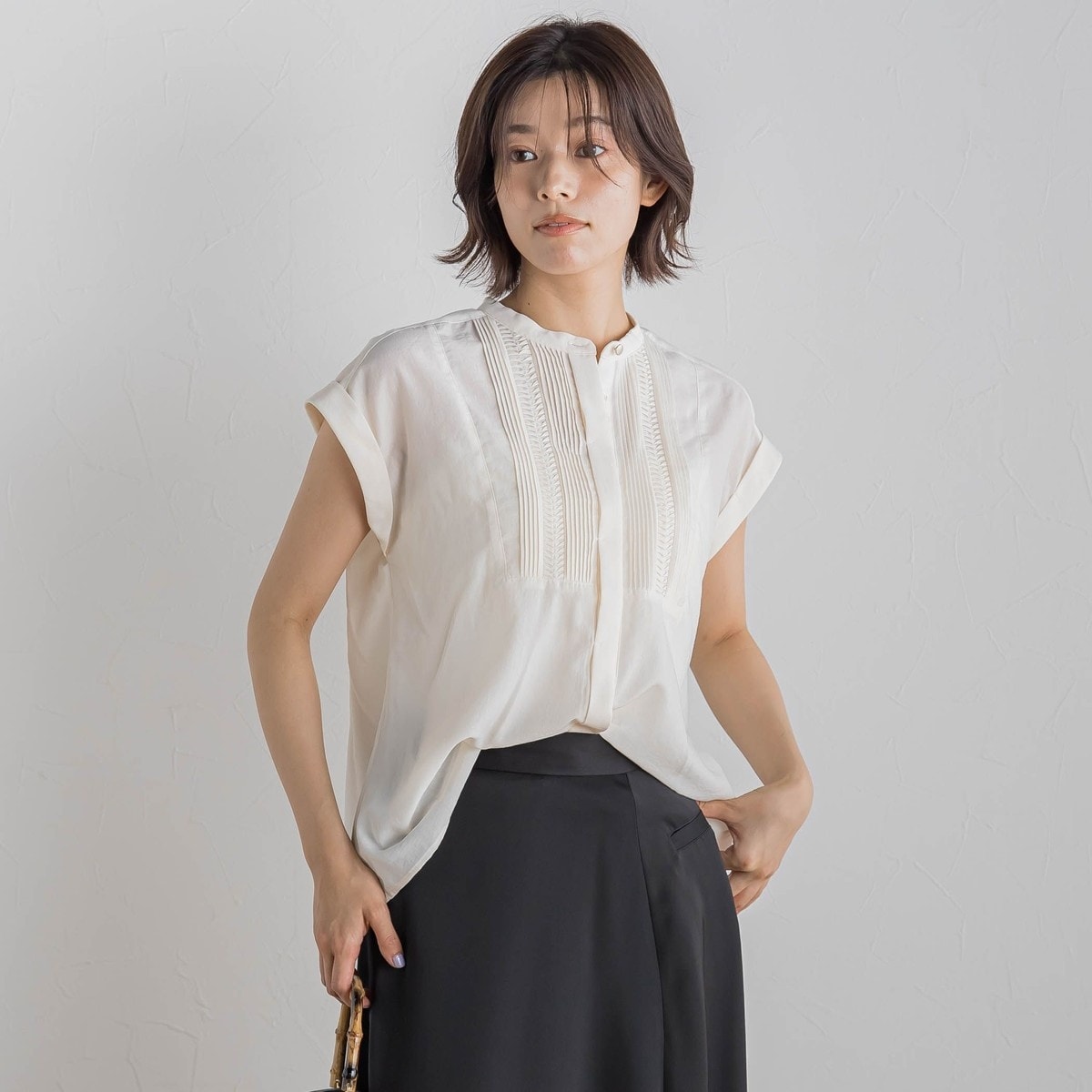 WEB限定】気流染めティアードブラウス≪手洗い可能