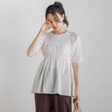 コットン天竺ドッキングプルオーバー≪洗濯機で洗える≫