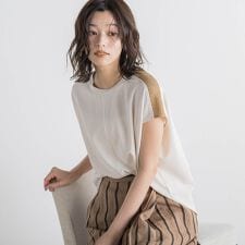 【WEB限定】カットジョーゼット肩ラメプルオーバー≪手洗い可能≫