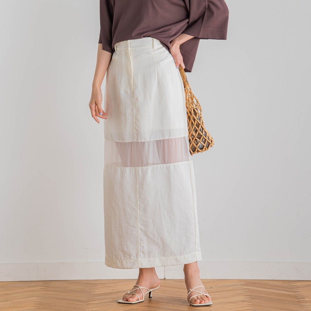 ドロワットロートレアモン（Droite lautreamont）/【CLANE】 シアーストレッチストレートスカート≪手洗い可能≫ CLANE】 シアーストレッチストレートスカート≪手洗い可能