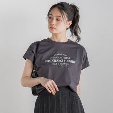 【WEB限定】ドライタッチコットン英文ロゴT≪洗濯機で洗える≫