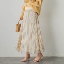 シアーストライプスカート≪手洗い可能≫