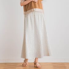 【WEB限定】サッカードットプリントスカート≪手洗い可能≫