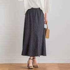 【WEB限定】サッカードットプリントスカート≪手洗い可能≫