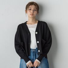 Vネックカーディガン≪手洗い可能≫
