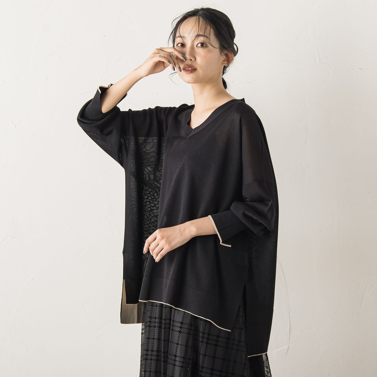 【美品】ロートレアモン 未使用 トップス 楽天市場】異素材ブロッキングカットソー≪洗濯機で洗える