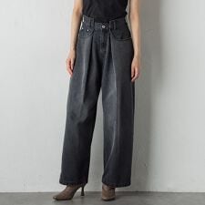 タックデニムパンツ≪洗濯機で洗える≫