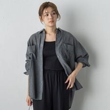 シアーデニムシャツ≪洗濯機で洗える≫