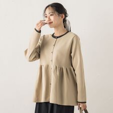 ペプラムカーディガンニット≪手洗い可能≫