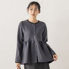 ペプラムカーディガンニット≪手洗い可能≫