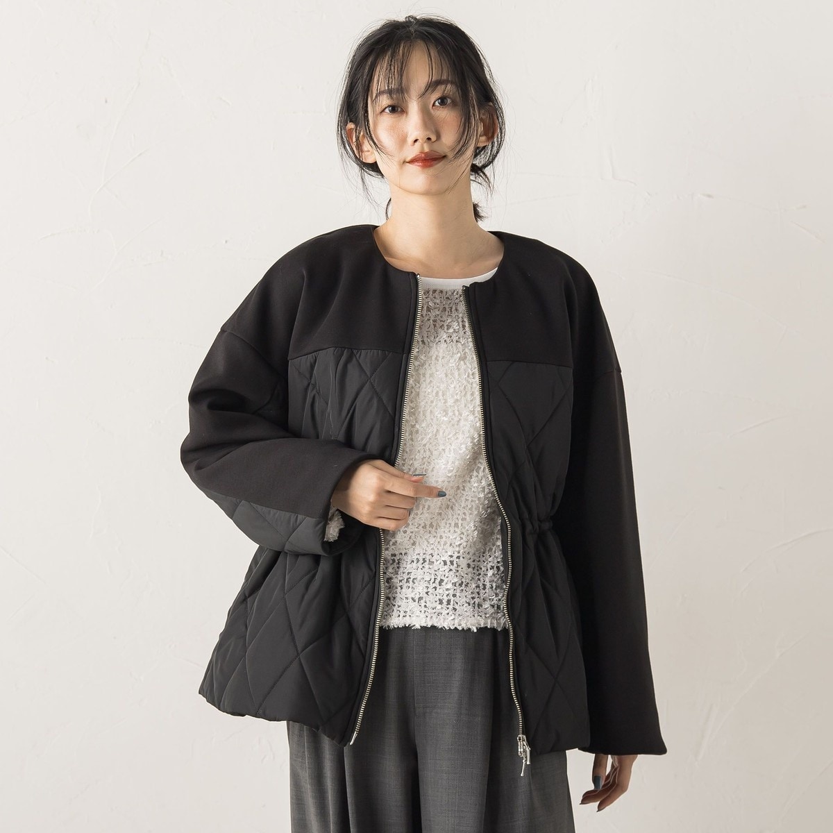 ミルキーシアースタンドカラーパーカーブルゾン | ノーブル