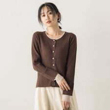 シアー切替えRIBニット≪手洗い可能≫