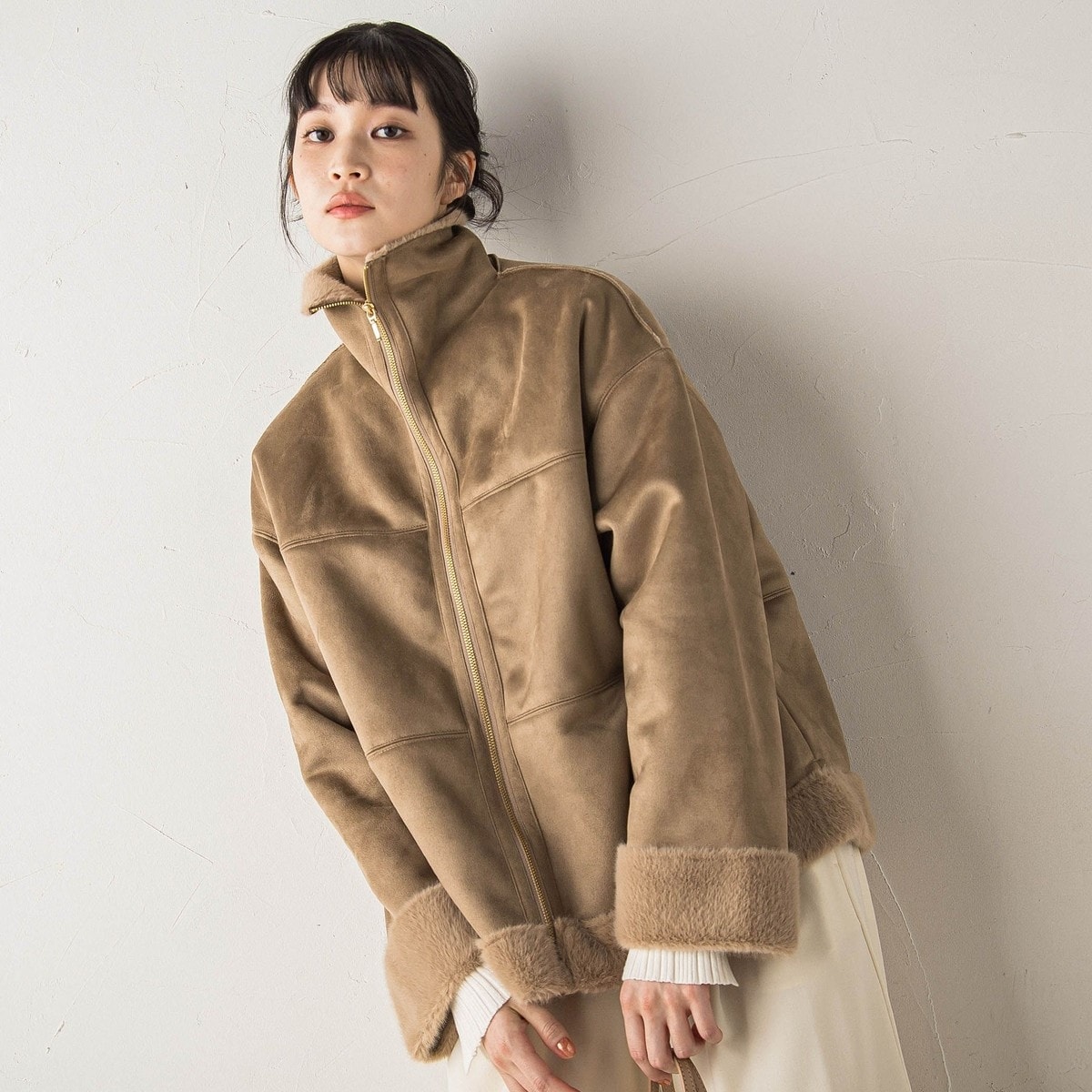 WEB限定】〈手洗い可能〉ウール ライク ジャージー メルトン 2WAY P