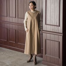 ドロワットロートレアモン(Droite lautreamont)の裏起毛サキソニーワンピース≪手洗い可能≫