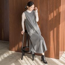 ドロワットロートレアモン(Droite lautreamont)の裏起毛サキソニーワンピース≪手洗い可能≫