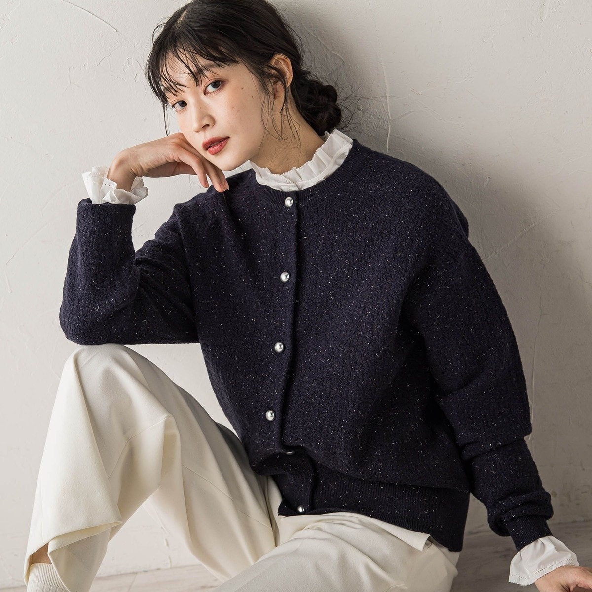 フクレジャガードニットカーディガン≪手洗い可能≫ | ドロワット