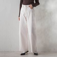 カーブデニムパンツ≪洗濯機で洗える≫