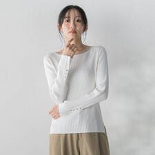 配色RIBニット≪手洗い可能≫