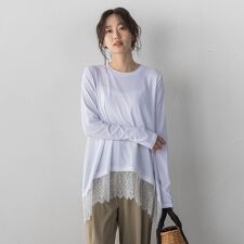 裾レーストップス≪手洗い可能≫