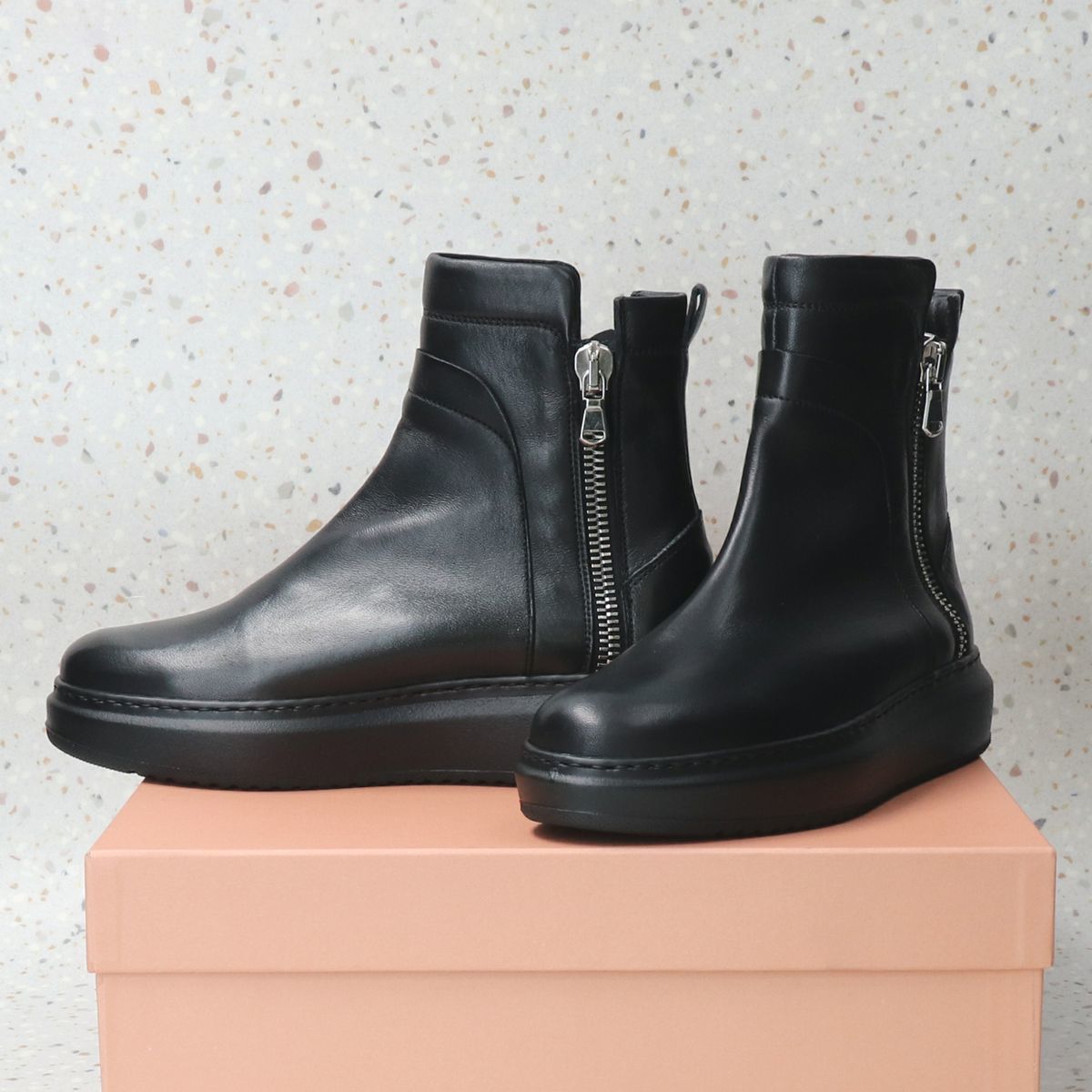 CORSO ROMA 9◇3.5cmヒール◇サイドジップスニーカーブーツ