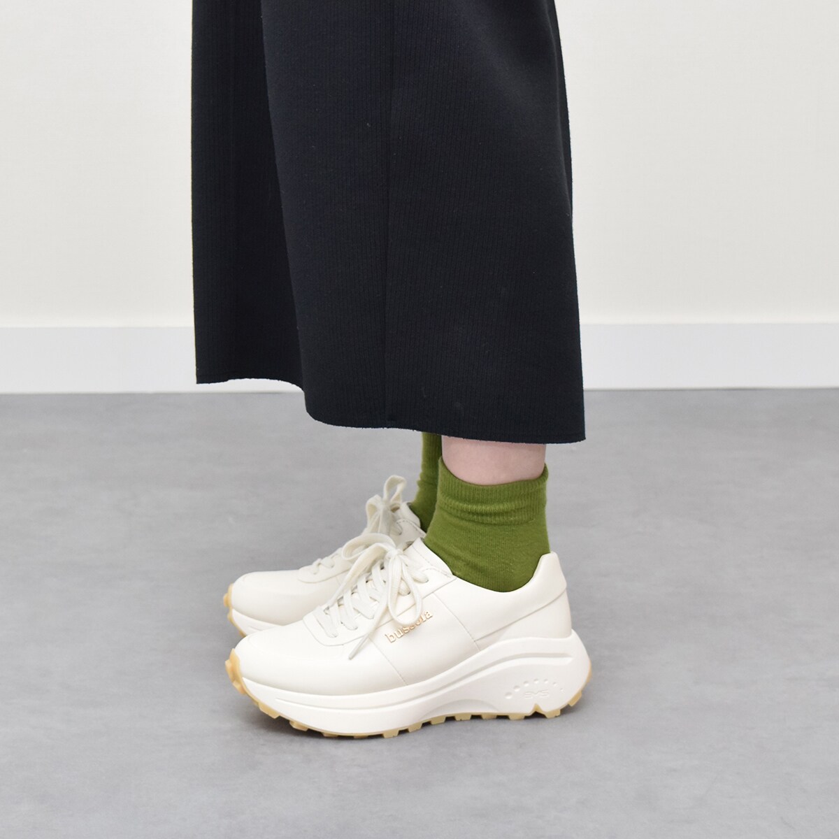 ブソラ（bussola）/bussola◆5cmヒール◆撥水厚底レースアップスニーカー bussola ブソラ◇5cmヒール◇撥水厚底レースアップスニーカー | ブソラ