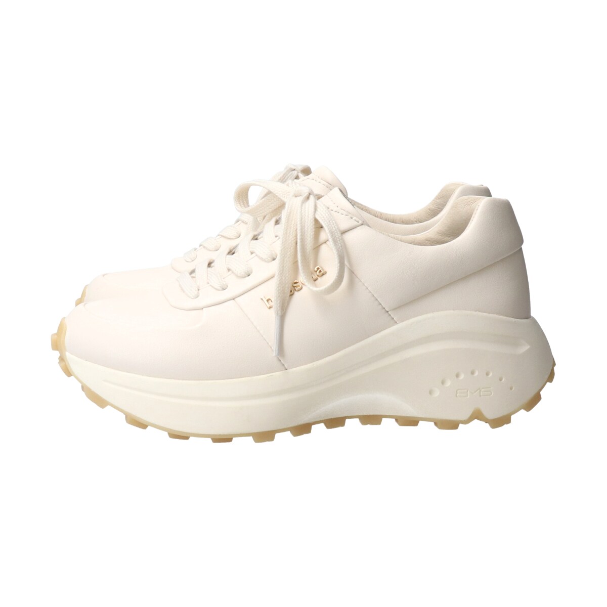 ブソラ 軽量厚底 レースアップシューズ ブソラ bussola 撥水厚底レースアップスニーカー （ホワイト