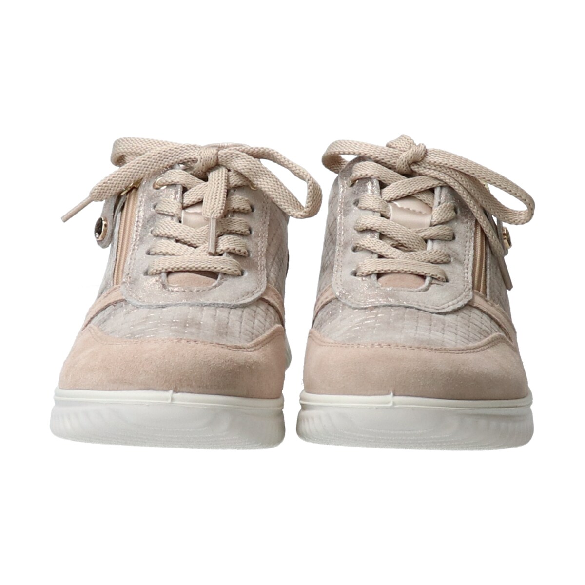 IMAC◇3.5cmヒール◇サイドジップイントレチャート風スニーカー