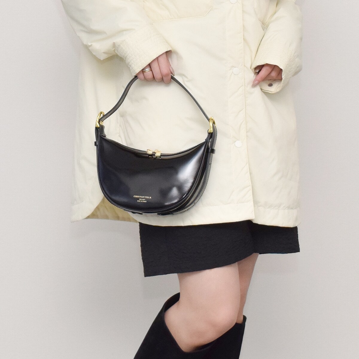 【美品】CHRISTIAN VILLA HOBOバッグ　クリスチャンヴィラ CHRISTIAN VILLA◇レザーホーボーバッグ | クリスチャンヴィラ