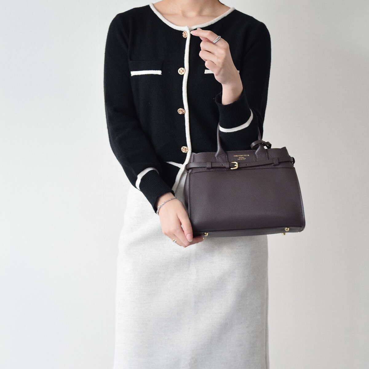 CHRISTIAN VILLA◇レザーハンドバッグ | クリスチャンヴィラ(CHRISTIAN