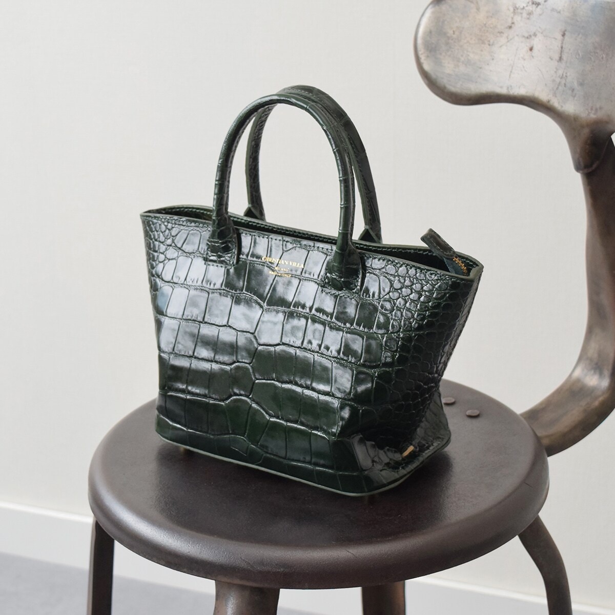 クリスチャンヴィラ（CHRISTIAN VILLA）/CHRISTIAN VILLA◆クロコ型押しレザーハンドバッグ CHRISTIAN VILLA◇クロコ型押しレザーハンドバッグ | クリスチャン