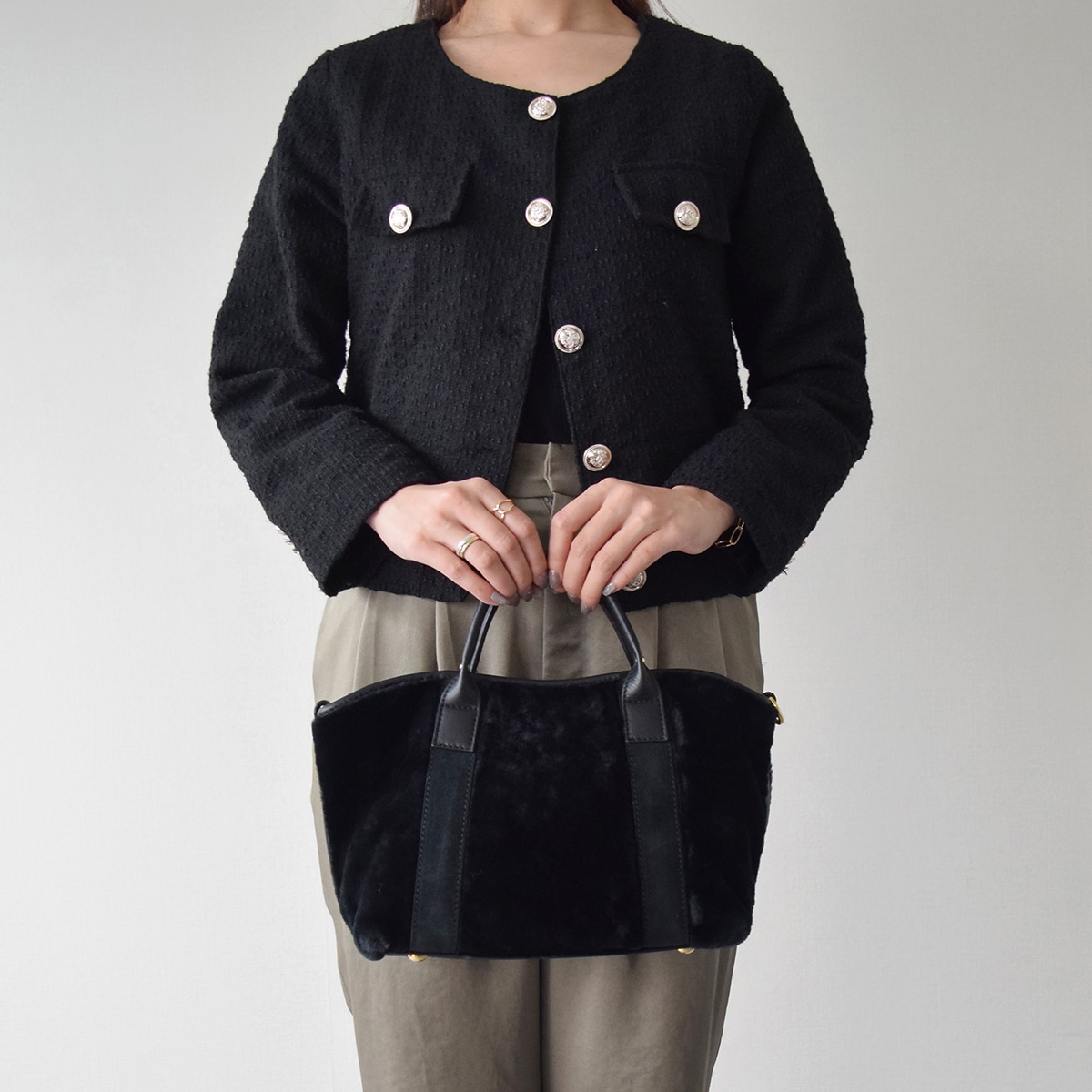 Bonfanti◇レザーハンドルムートンバッグ | ブリジットバーキン