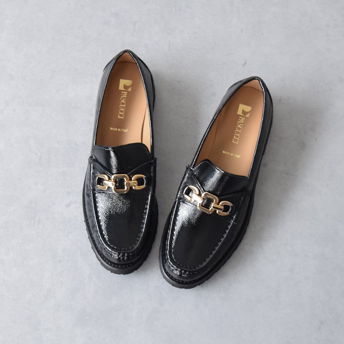 美品♥PASCUCCI ビットローファー IENA PASCUCCI パスクッチ ナロー ビット ローファー 靴 イタリア 革